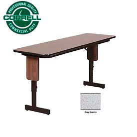 Folding Seminar Table - Adjustable Height - 18"x 60" Gray Granite