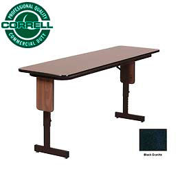 Folding Seminar Table - Adjustable Height - 24"x60" Black Granite