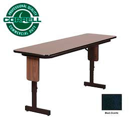 Folding Seminar Table - Adjustable Height - 24"x72" Black Granite