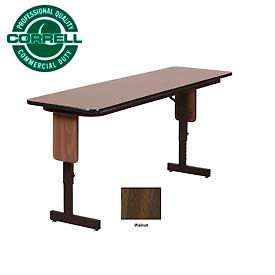 Folding Seminar Table - Adjustable Height - 24"x72" Walnut