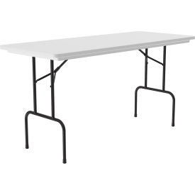Counter Height Plastic Folding Table, 30" x 72", Gray