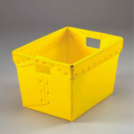 Corrugated Plastic Postal Nesting Tote, 18-1/2"L x 13-1/4"W x 12"H, Yellow