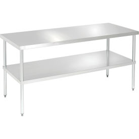 430 Stainless Steel Table, 96 x 30", Adjustable Undershelf, 16 Gauge
