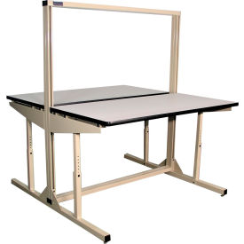 48"W x 30"D FL4830ESDD Flex-Line Dual Sided Workbench - ESD Laminate Top