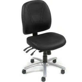 Multifunction Chair With Mid Back, Vinyl, Black