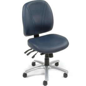Multifunction Chair With Mid Back, Vinyl, Blue