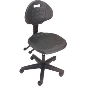 Ergonomic Task Chair With Mid Back, Polyurethane, Black