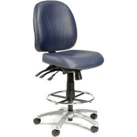 Vinyl Stool - 8 Way Adjustable - Blue