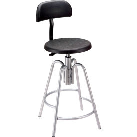 Shop Stool with Backrest - Polyurethane - Black