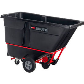Brute Rotomolded Forkliftable Tilt Truck, Standard Duty, 1 Cubic Yard, Black