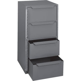 Counter Height Cabinet with 4 Drawer, 12-5/8"W x 12-1/8"D x 24-1/2"H, Assembled, Gray