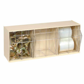 Tip Out Storage Bin QTB303 - 3 Compartments Ivory