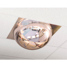 Full Dome Acrylic Drop-In Mirror, Indoor, 23" Dia., 2'x2' Panel, 360° Viewing Angle