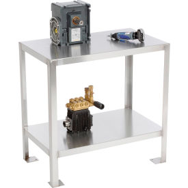 Machine Stand W/ Shelf, 16 Ga 430 Stainless Steel Top, 30"W x 18"D