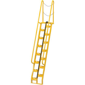 Alternating Stair 9' 15-Step Ladder, 68° Angle