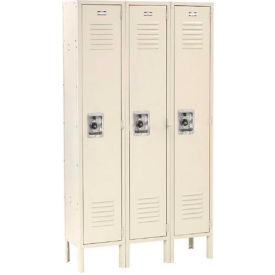 Infinity 1-Tier 3 Door Locker, 36"W x 18"D x 66"H, Tan, Unassembled