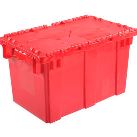 Plastic Attached Lid Shipping & Storage Container 22-3/8"L x 13"W x 13"H, Red