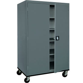 Heavy Duty Mobile Storage Cabinet, 22 Gauge, 46"W x 24"D x 78"H, Charcoal