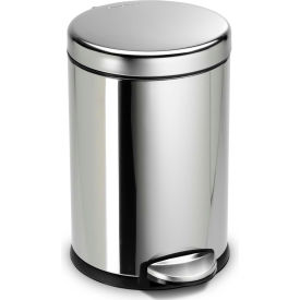 Mini Round Step Can - 1-1/5 Gallon Polished Stainless Steel
