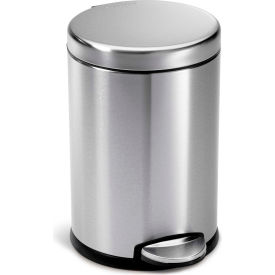Mini Round Step Can - 1-1/5 Gallon Brushed SS
