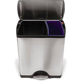 Recycling Can, 12 Gallon, Brushed Stainless