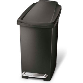 Slim Plastic Step Can - 2-3/5 Gallon Black