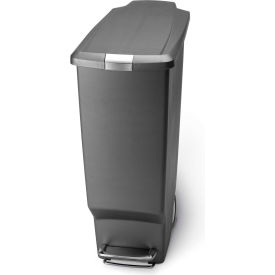 Slim Plastic Step Can - 10-1/2 Gallon Gray