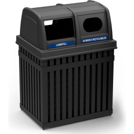 Recycling & Trash Can, 50 Gallon, Black