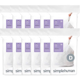 Trash Can Liner Code D - 5 Gallon, 15.8 x 28, 1.18 Mil, White, Pack of 240