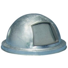Galvanized Steel Dome Top For 32 Gallon Trash Can, Silver