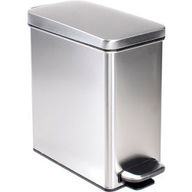 Brushed Stainless Steel Profile Step Can, 2-3/5 Gallon
