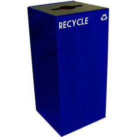 Square Recycling Can, 32 Gallon, Blue