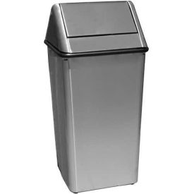 Stainless Steel Square Swing Top Trash Can, 36 Gallon