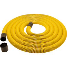 Dustless Vacuum Hose With Coupler, 25'L, Yellow