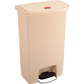 Slim Jim Plastic Step On Container, Front Step 13 Gallon - Beige