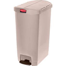 Slim Jim Plastic Step On Container, End Step 18 Gallon - Beige