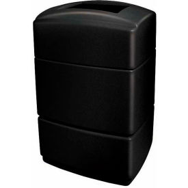 Rectangular Waste Container, Black, 40 Gallon