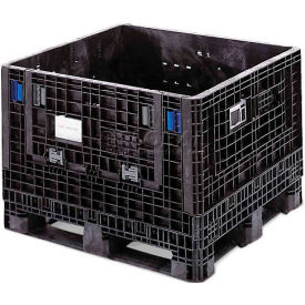 Bulk Shipping Container, 48"L x 40"W x 34"H, 2000 lb. Cap, Black