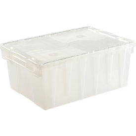 Flipak Attached Lid Container, 21-7/8"L x 15-1/4"W x 9-7/8"H, Clear