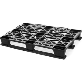 Euro Open Deck Pallet, Plastic, 4-Way Entry, 48" x 32", 8800 Lb Static Capacity, Black