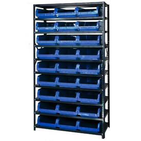 MSU-531 Steel Shelving With 27 Magnum Giant Hopper Bins Blue, 18x42x75