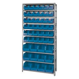 Steel Shelving With 48 Giant Stacking Bins Blue, 12x36x75