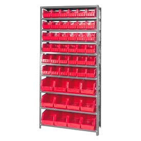 Steel Shelving With 48 Giant Stacking Bins Red, 12x36x75