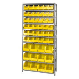 Steel Shelving With 48 Giant Stacking Bins Yellow, 12x36x75