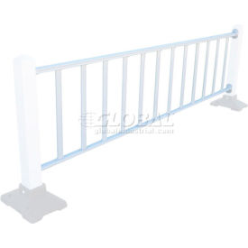 Safety Steel Galvanized Rail with Bracket 10 Ft. White, Rail Only