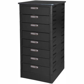 Laptop Storage Locker with Laminate Top, 8 Bays, Electronic Lock, Black