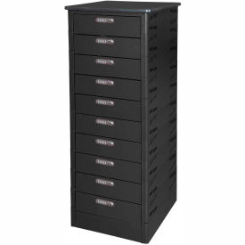 Laptop Storage Locker with Laminate Top, 10 Bays, Electronic Lock, Black
