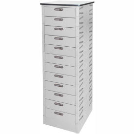 Laptop Storage Locker with Laminate Top, 12 Bays, Electronic Lock, Light Gray
