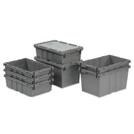 Plastic Nest Only Container, Closed Handle, 21-3/8"L x 15-5/16"W x 12-5/16"H, Gray