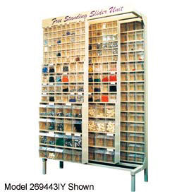 Free Standing Slider System With 28 Bins White